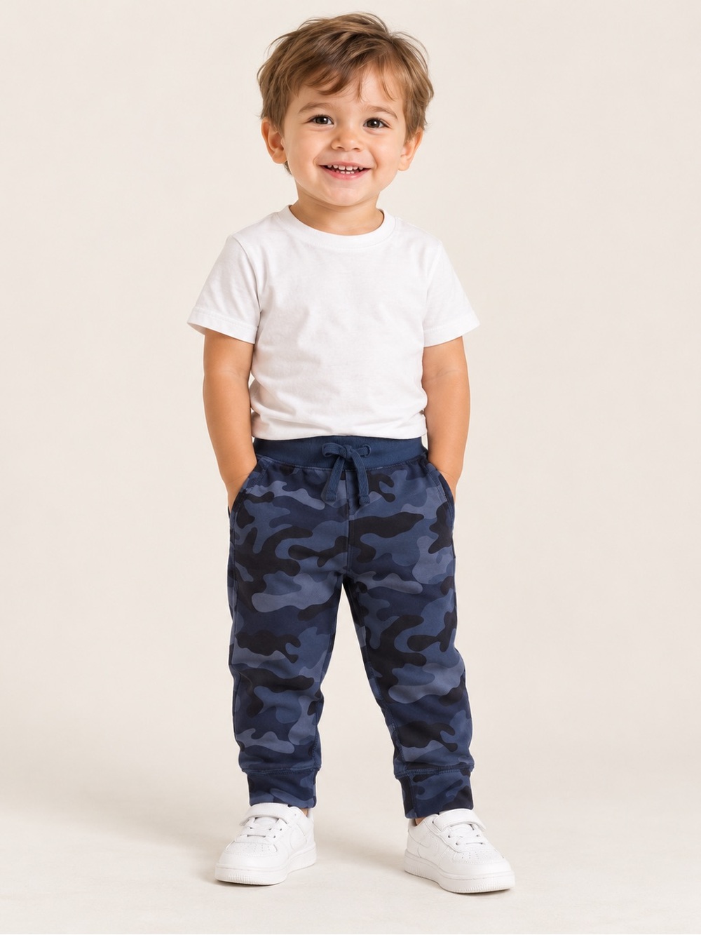GAP Toddler 2Y Blue Camo Print Organic Cotton Jogger Pants